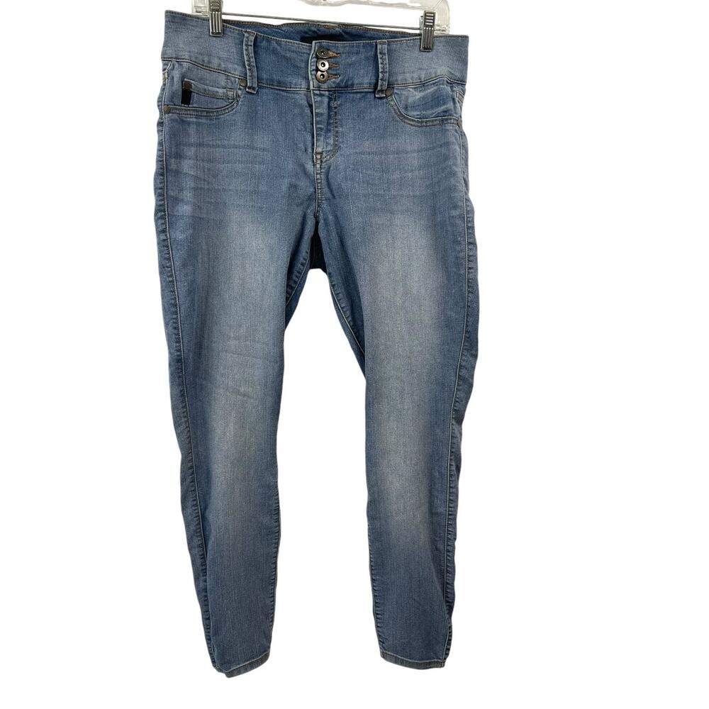 TORRID Blue Skinny Jeans 3 Buttons SZ 12